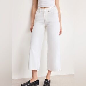 NWOT Good American Good Waist Cropped Palazzo Jeans